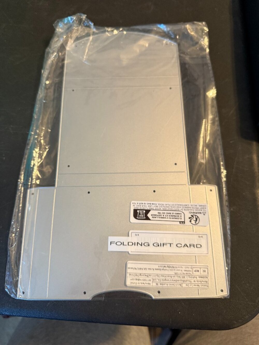 Temu Metal Dies Folding Gift Card